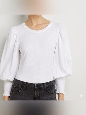 Nation LTD Sz XS Loren White Puff Sleeves Shirt